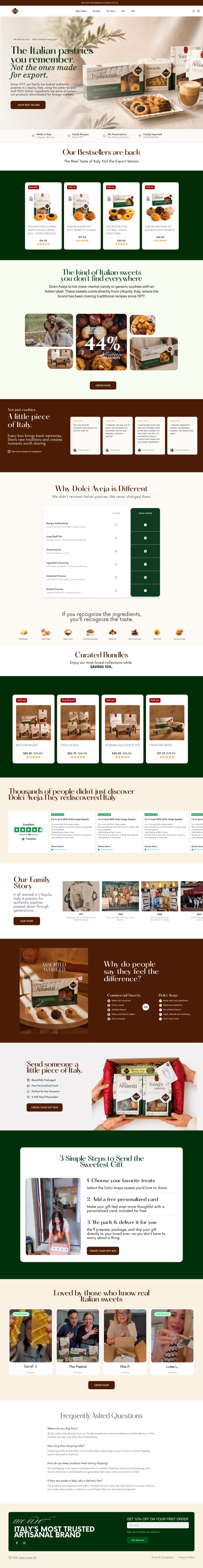 Dolci Aveja pre-order landing page — iterated version